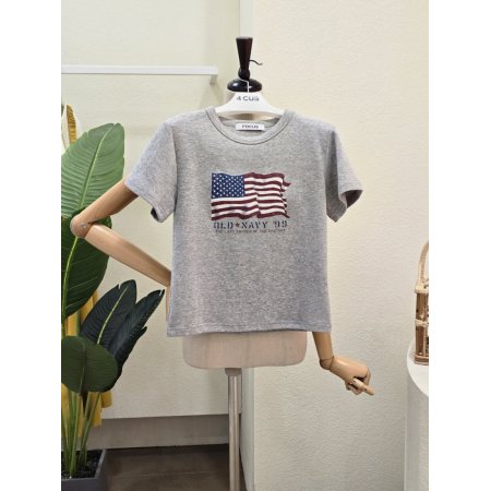 핏 라운드 프른트 티셔츠