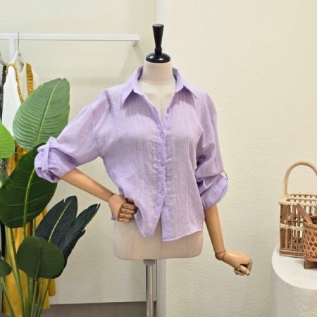 소매 롤업 썸머 셔츠