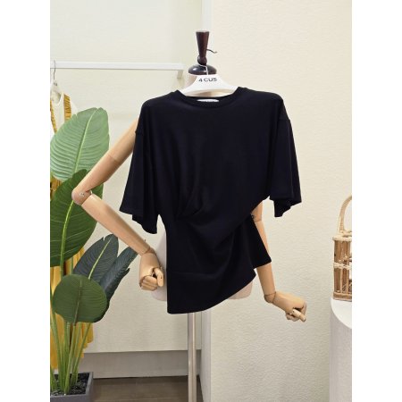 언발란스 셔링 라운드 티셔츠