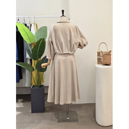 노카라 점퍼 민소매 원피스 세트