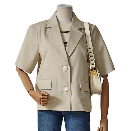 베이직 반팔 싱글 재킷