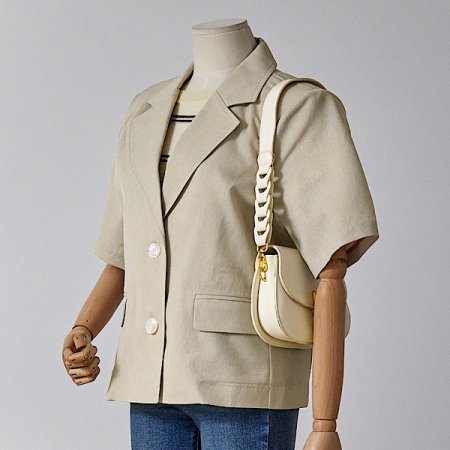 베이직 반팔 싱글 재킷