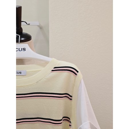 레이어드 티셔츠 줄무늬 니트