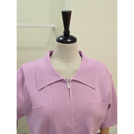 지퍼 카라 니트 카디건