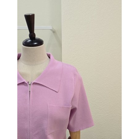 지퍼 카라 니트 카디건