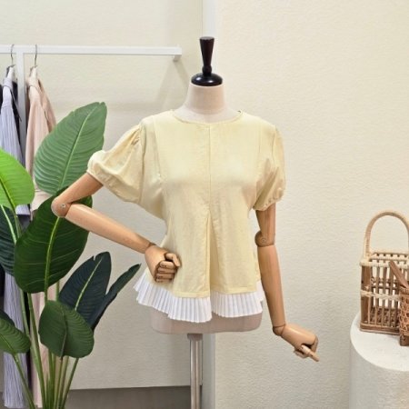 볼륨 소매 플레어 블라우스