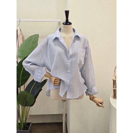 세로 스트라이프 썸머 셔츠