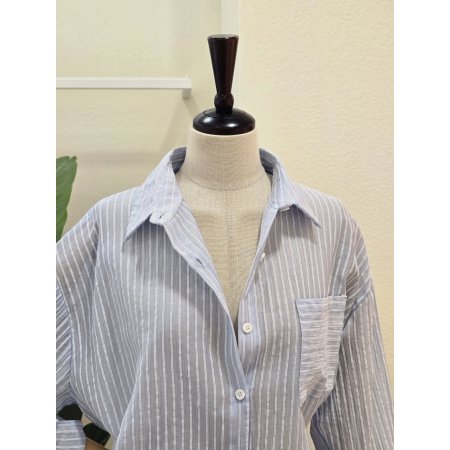 세로 스트라이프 썸머 셔츠