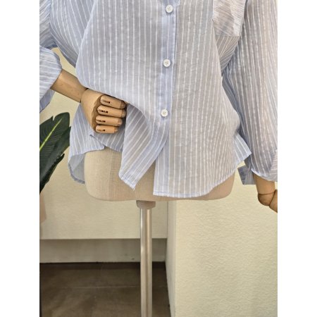 세로 스트라이프 썸머 셔츠