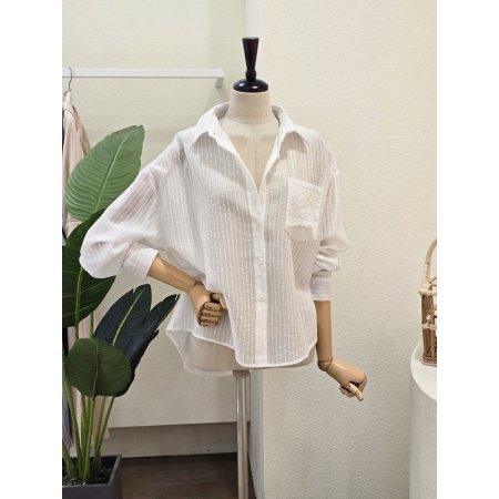 세로 스트라이프 썸머 셔츠