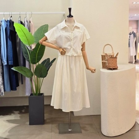 소프트 블라우스 스커트 셋업