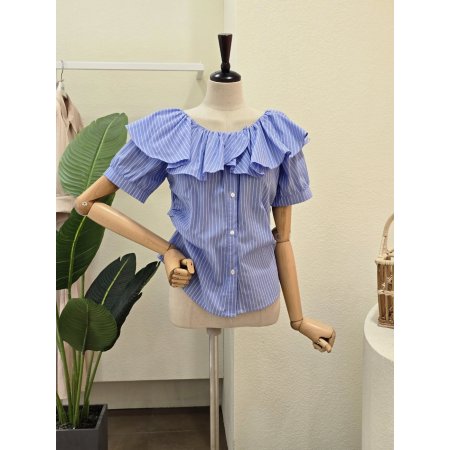 투웨이 프릴 반팔 블라우스