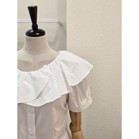 투웨이 프릴 반팔 블라우스