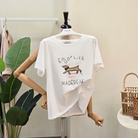 드로잉 라운드 반팔 티셔츠