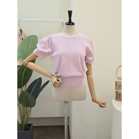 반팔 퍼프 클래식 니트