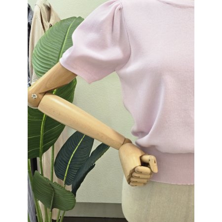 반팔 퍼프 클래식 니트