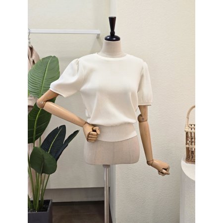 반팔 퍼프 클래식 니트