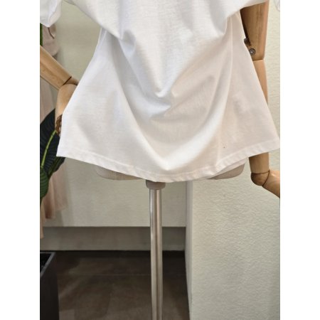 레터링 컬러 배색 반팔 티셔츠