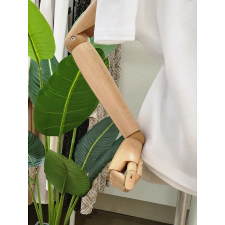 퍼프 포인트 라운드 반팔 티셔츠