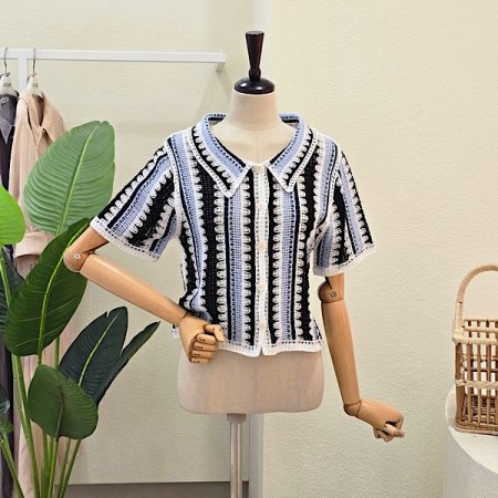 카라 버튼업 뜨개 가디건