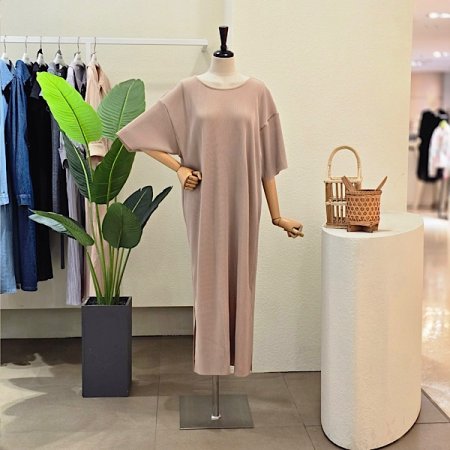 골지 루즈핏 롱 원피스