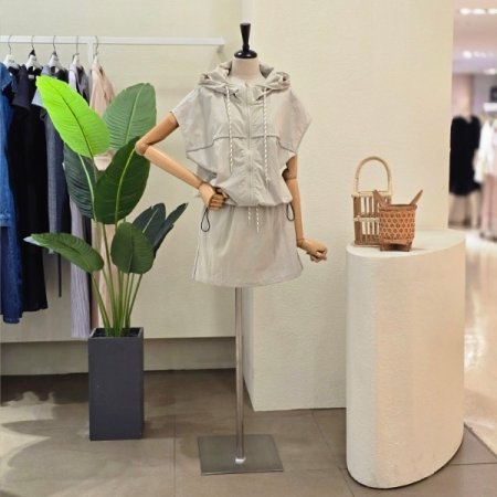 썸머 후드 점퍼 스커트 셋업