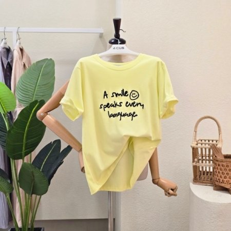 필기체 레터링 반팔 티셔츠