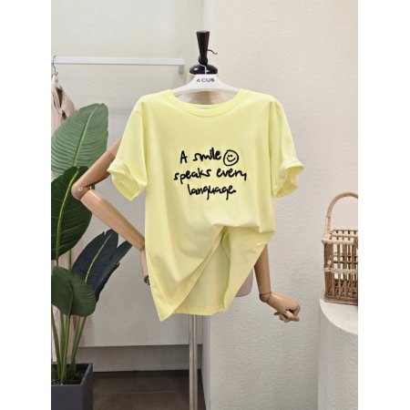 필기체 레터링 반팔 티셔츠