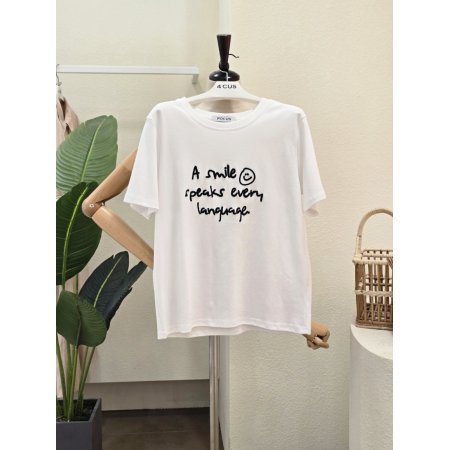 필기체 레터링 반팔 티셔츠