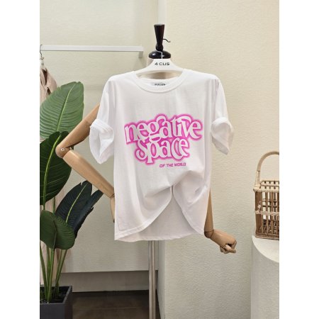 블록 레터링 반팔 티셔츠