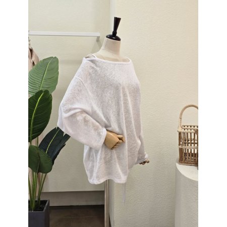 시스루 사이드 스트링 썸머 티셔츠