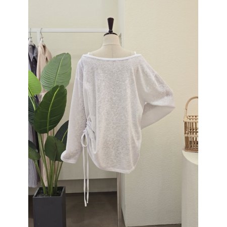 시스루 사이드 스트링 썸머 티셔츠