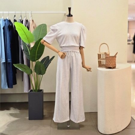 허리 밴딩 티셔츠 팬츠 셋업