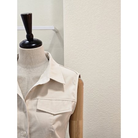 투 포켓 민소매 벨티드 원피스