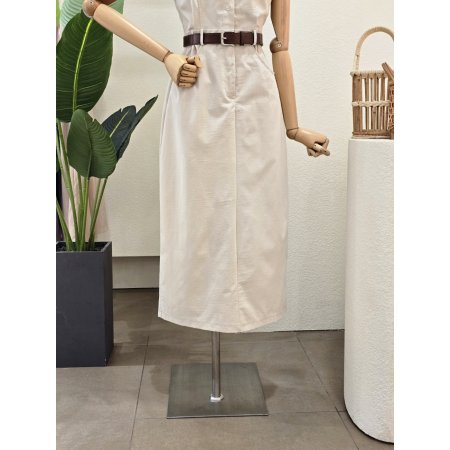 투 포켓 민소매 벨티드 원피스