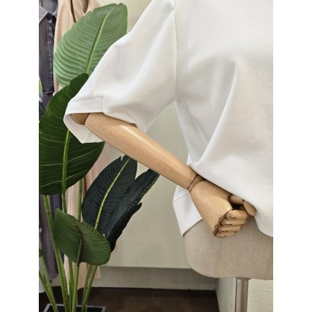 라운드넥 소매 포인트 티세츠