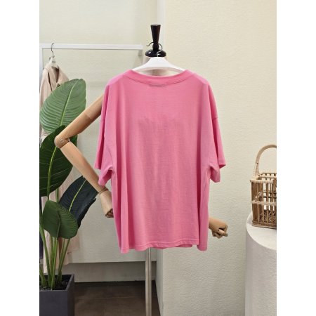 루즈핏 브이넥 레터링 티셔츠