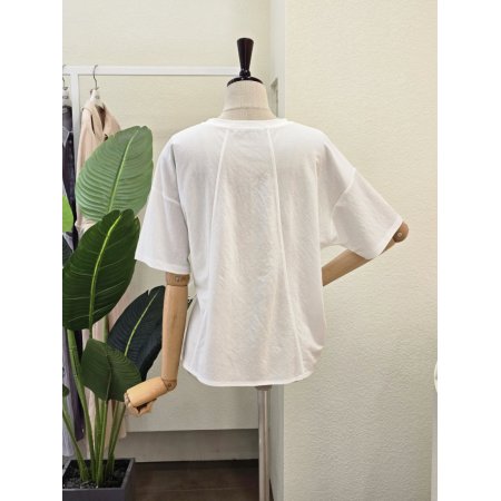 언발란스 스트링 끈 반팔 티셔츠