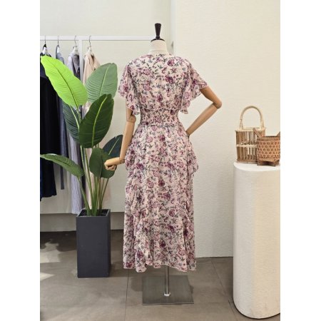 플라워 프릴 쉬폰 원피스