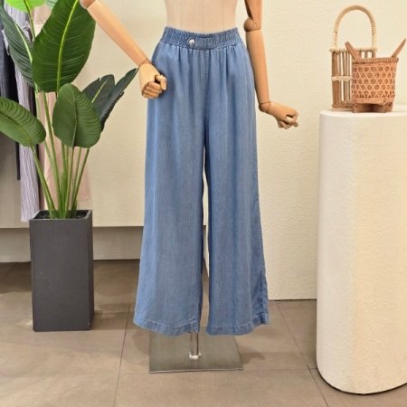 밴딩 데님 해지 팬츠