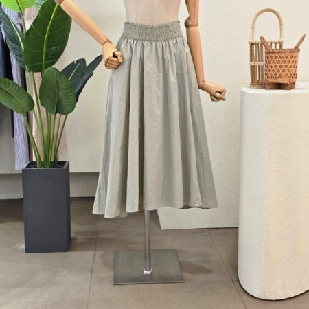 스모킹 밴딩 언발란스 스커트