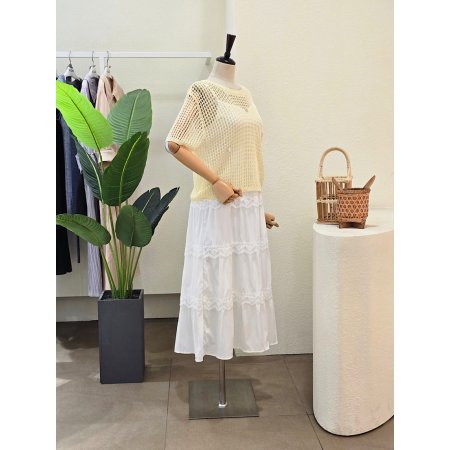 네트 니트 민소매 원피스 세트