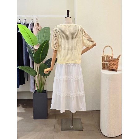 네트 니트 민소매 원피스 세트