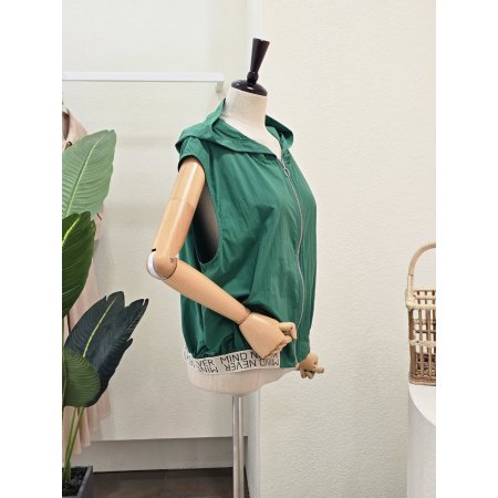 레터링 후드 집업 베스트