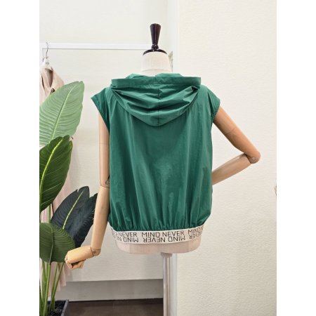 레터링 후드 집업 베스트