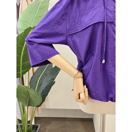 7부 후드 집업 점퍼