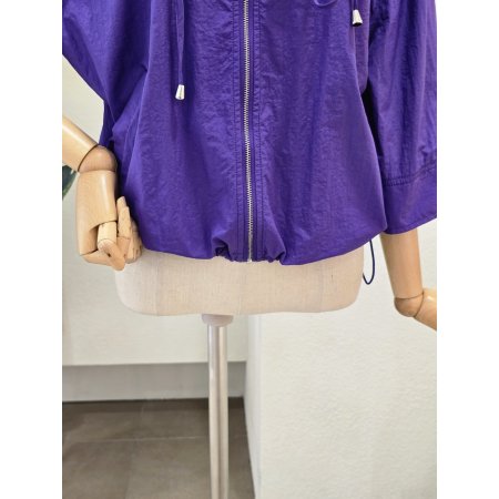 7부 후드 집업 점퍼