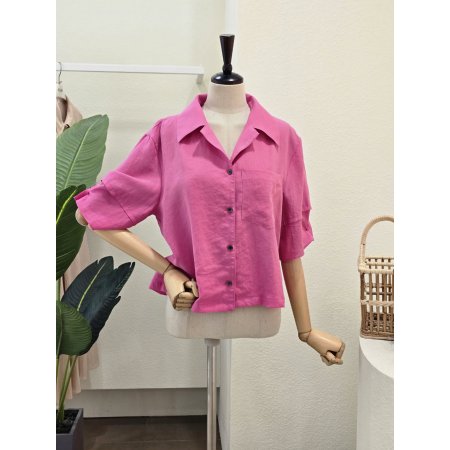 포켓 포인트 린넨 자켓