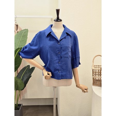 포켓 포인트 린넨 자켓