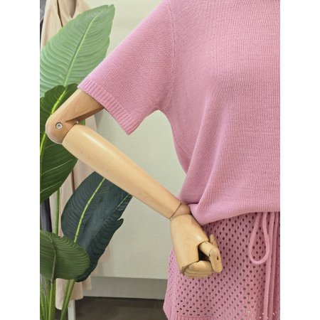 펀칭 니트 스커트 세트